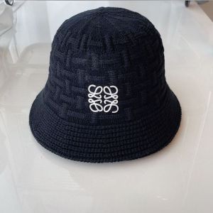 Loewe Anagram Knit Bucket Hat In Black