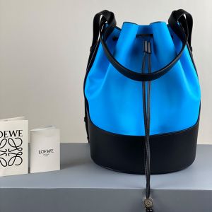 Loewe Balloon Bag Nappa Calfskin In Black/Blue