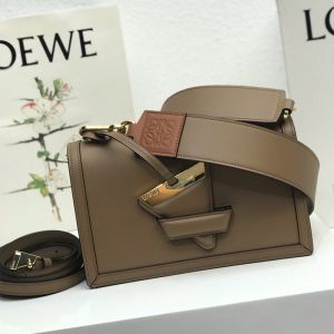 Loewe Barcelona Bag Box Calfskin In Khaki