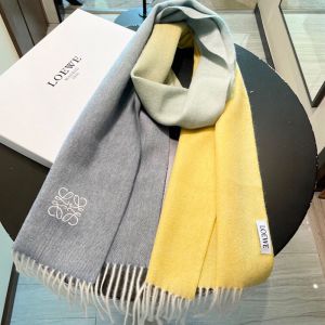 Loewe Degrade Cashmere Scarf In Gray/Yellow