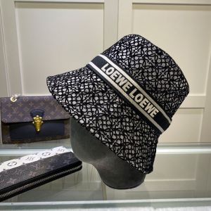 Loewe Embroiderd Anagram Mesh Bucket Hat In Black