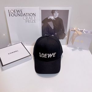 Loewe Embroidery Logo Baseball Cap Cotton In Black