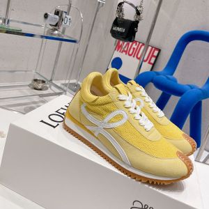Loewe Flow Runner Sneakers Unisex Suede In Lemon