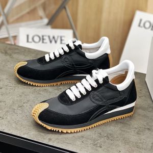 Loewe Flow Runner Sneakers Women Suede and Nylon In Black
