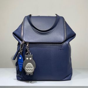 Loewe Goya Backpack Classic Calfskin In Blue