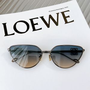 Loewe LW50037 Metal Anagram Sunglasses In Blue