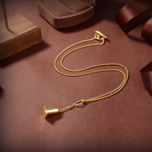 Loewe Personalisation Pendant Necklace In Metal Gold