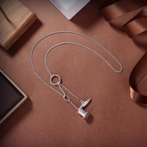 Loewe Personalisation Pendant Necklace In Metal Silver