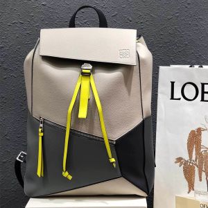 Loewe Puzzle Backpack Patchwork Calfskin In White