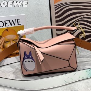Loewe Puzzle Bag In Totoro Embossed Calfskin Pink