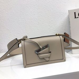 Loewe Small Barcelona Bag Box Calfskin In Gray