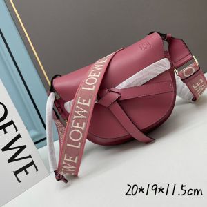 Loewe Small Gate Bag Soft Calfskin and Jacquard In Rose