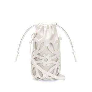 Loewe Versatile Pocket Pouch In Anagram Cut-out Calfskin and Nappa White