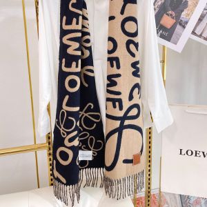 Loewe Wool And Cashmere Scarf In Camel/Black
